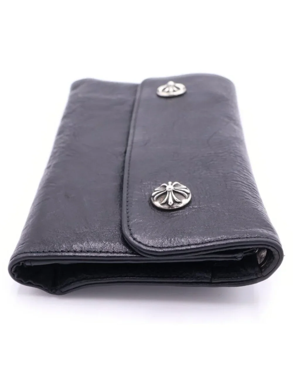Chrome Hearts Wave Leather Wallet Black